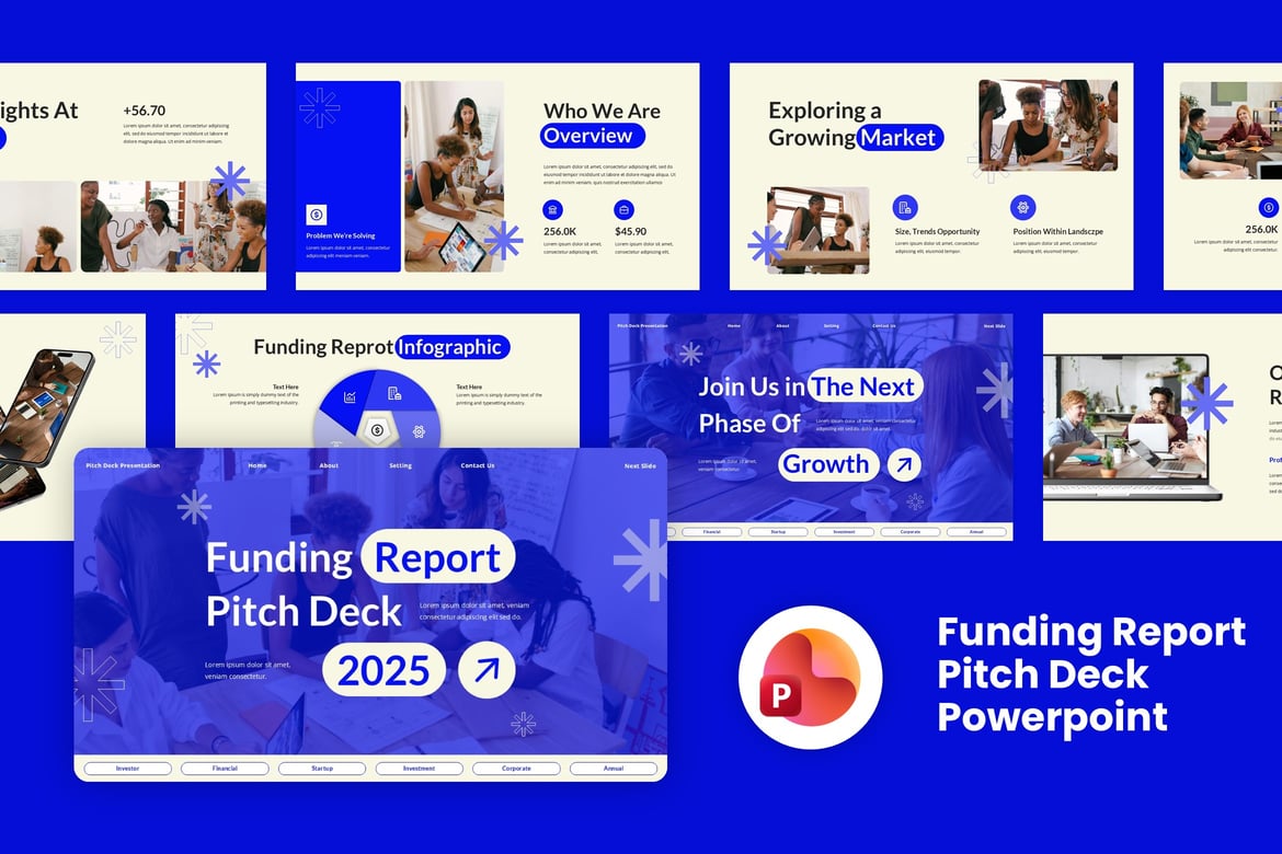 Template Presentasi PowerPoint Laporan Pendanaan yang Kreatif