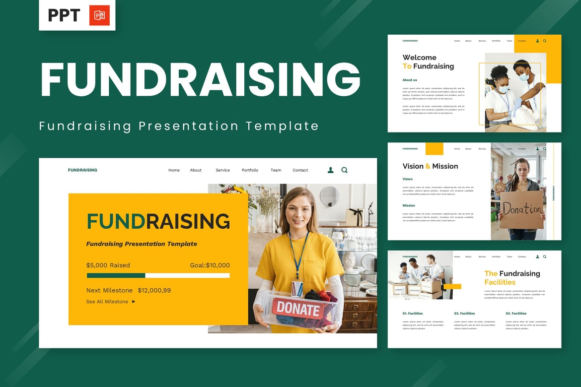 Template PowerPoint Penggalangan Dana yang Menarik dan Profesional