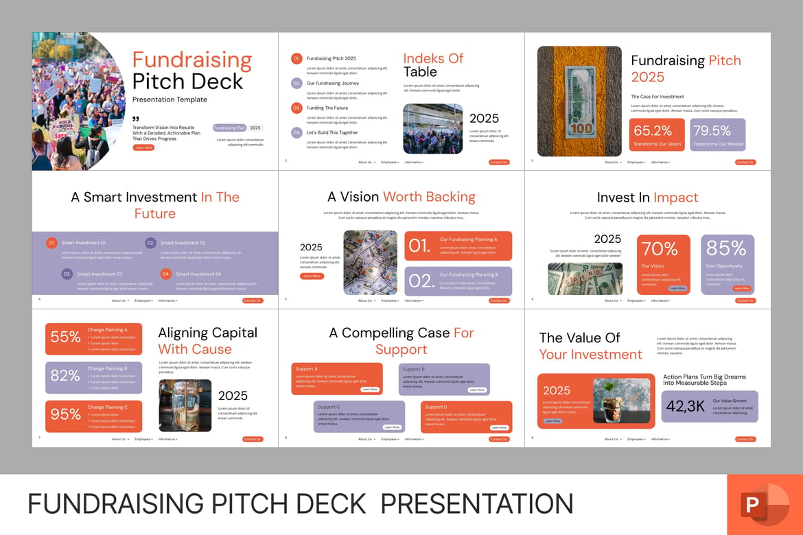 Template Presentasi PowerPoint untuk Pitch Fundraising yang Menarik