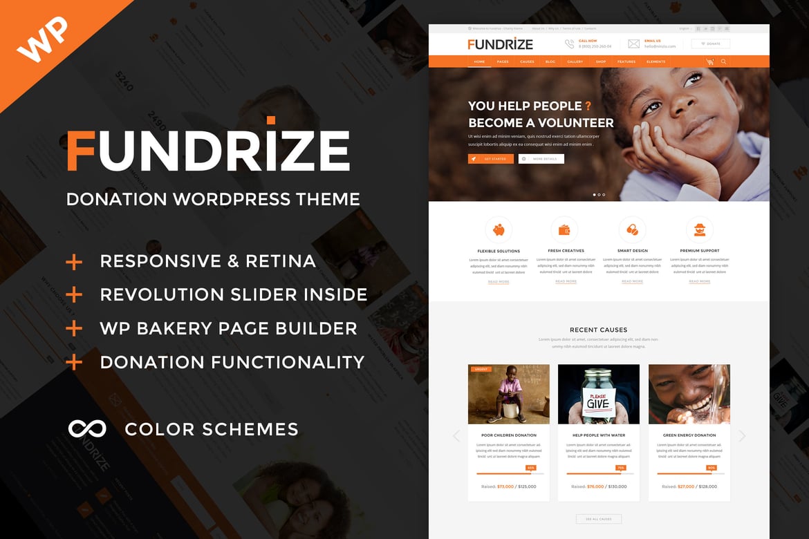 Fundrize - Tema WordPress Donasi dan Amal Terbaik
