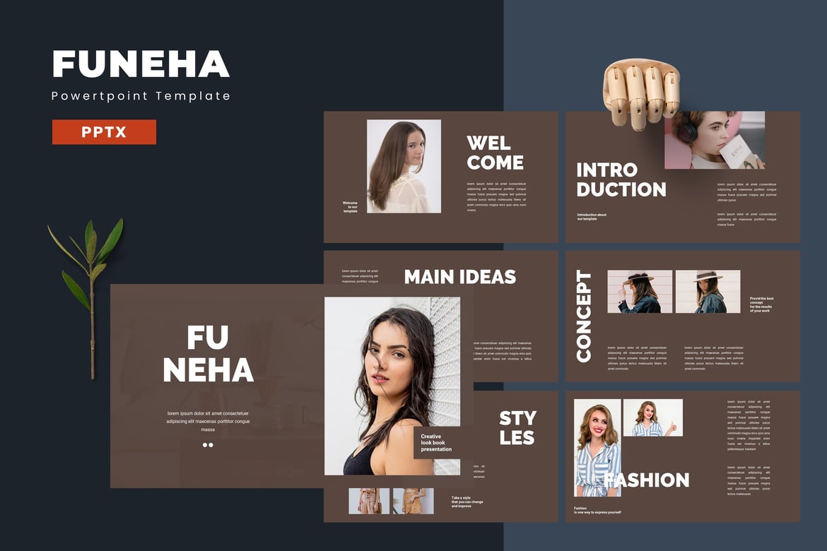 Funeha - Template Presentasi PowerPoint Modern dan Kreatif