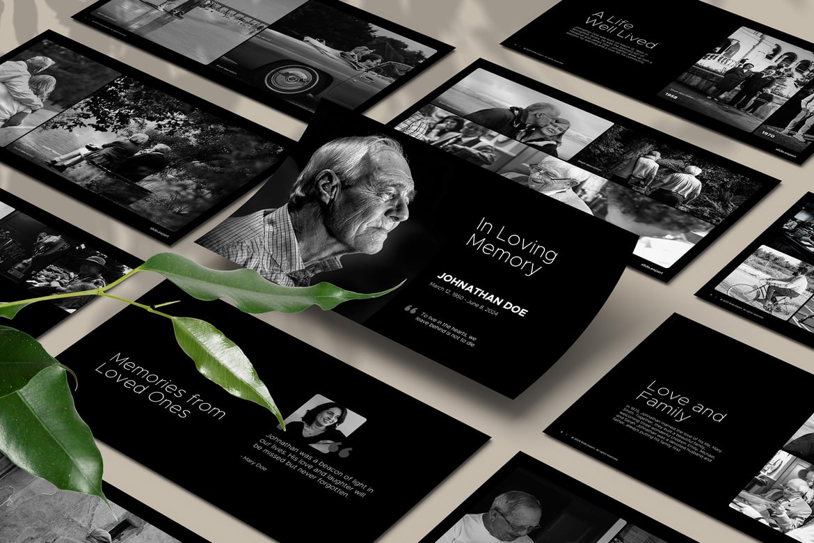 Template PowerPoint Elegan untuk Pemakaman