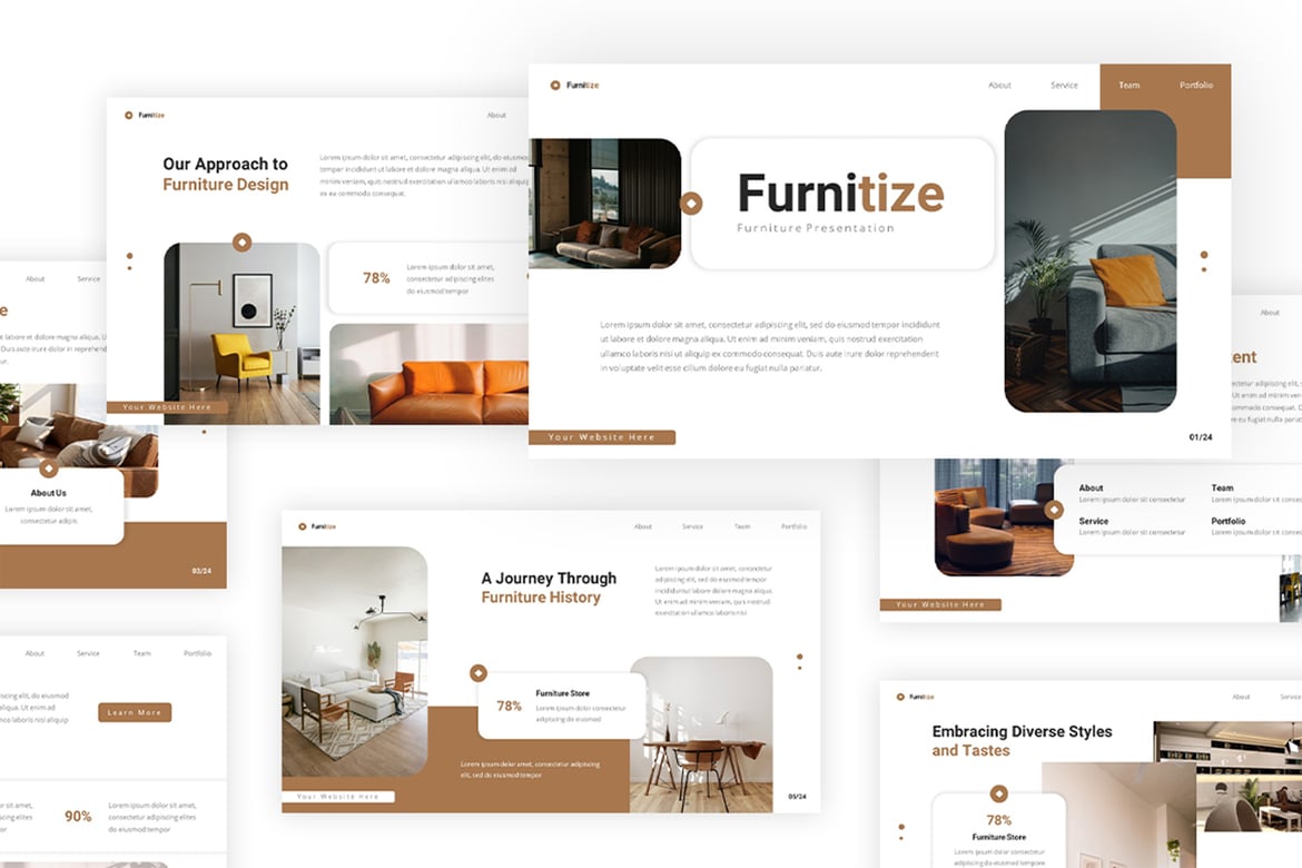 Funitize - Template Presentasi PowerPoint untuk Furniture
