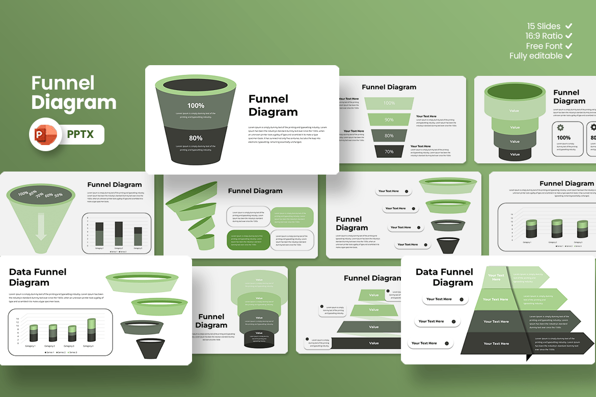 Template Presentasi Diagram Funnel - PowerPoint yang Siap Pakai