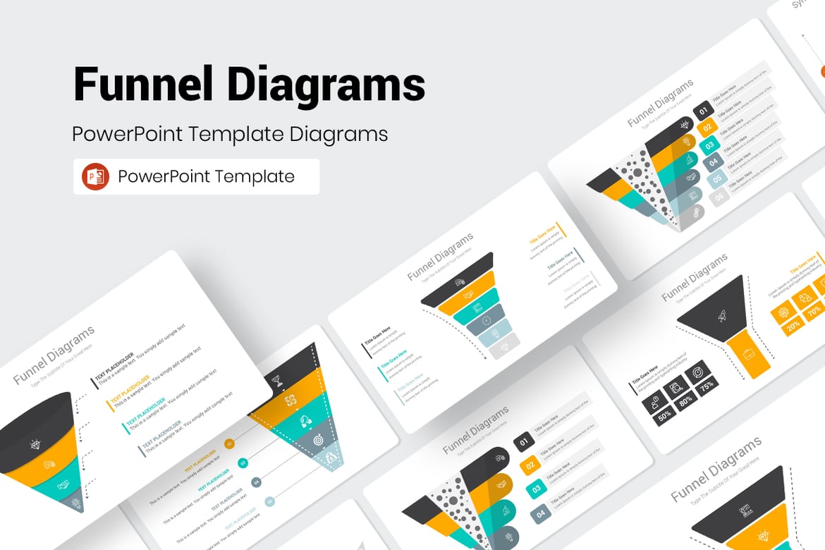Template Presentasi PowerPoint Diagram Funnel yang Memukau