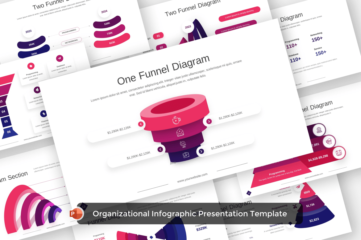 Template PowerPoint Infografis Funnel yang Menarik