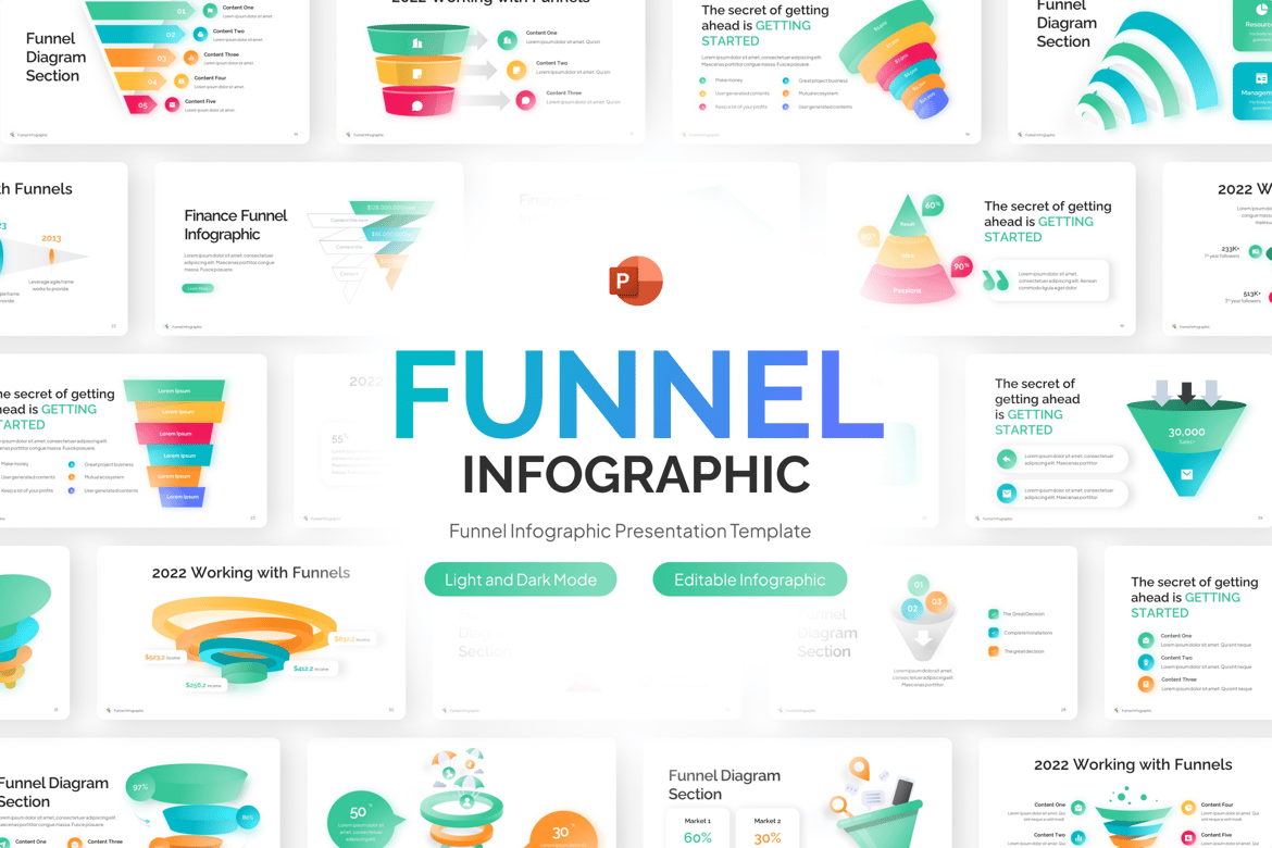 Template Presentasi PowerPoint Infografis Funnel yang Menarik
