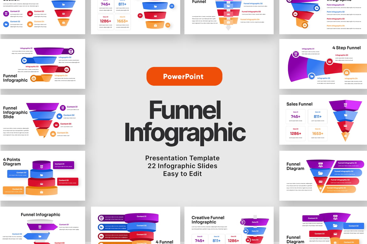 Template Presentasi Infografis Funnel yang Menarik dan Modern