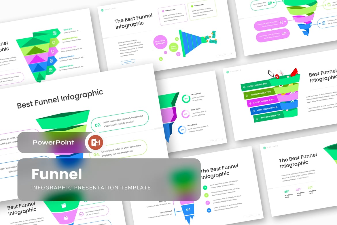 Template Presentasi PowerPoint Infografis Funnel yang Menarik