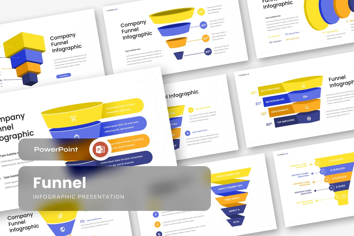 Template Presentasi PowerPoint Infografis Funnel yang Menarik