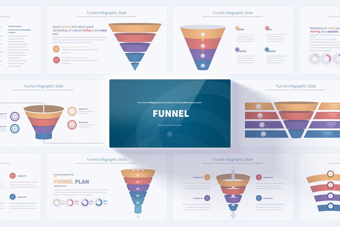 Template PowerPoint Infografis Funnel - 204 Slide Menarik untuk Presentasi Anda