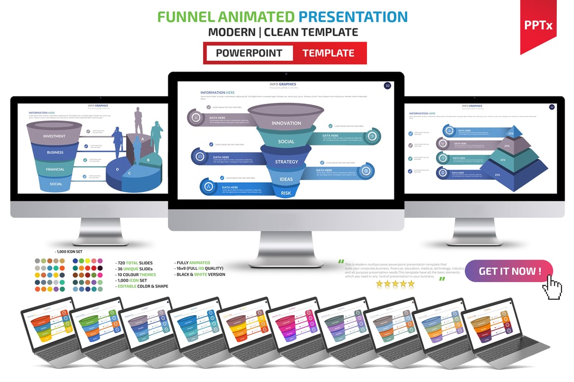 Template Presentasi PowerPoint Funnel yang Menarik dan Profesional