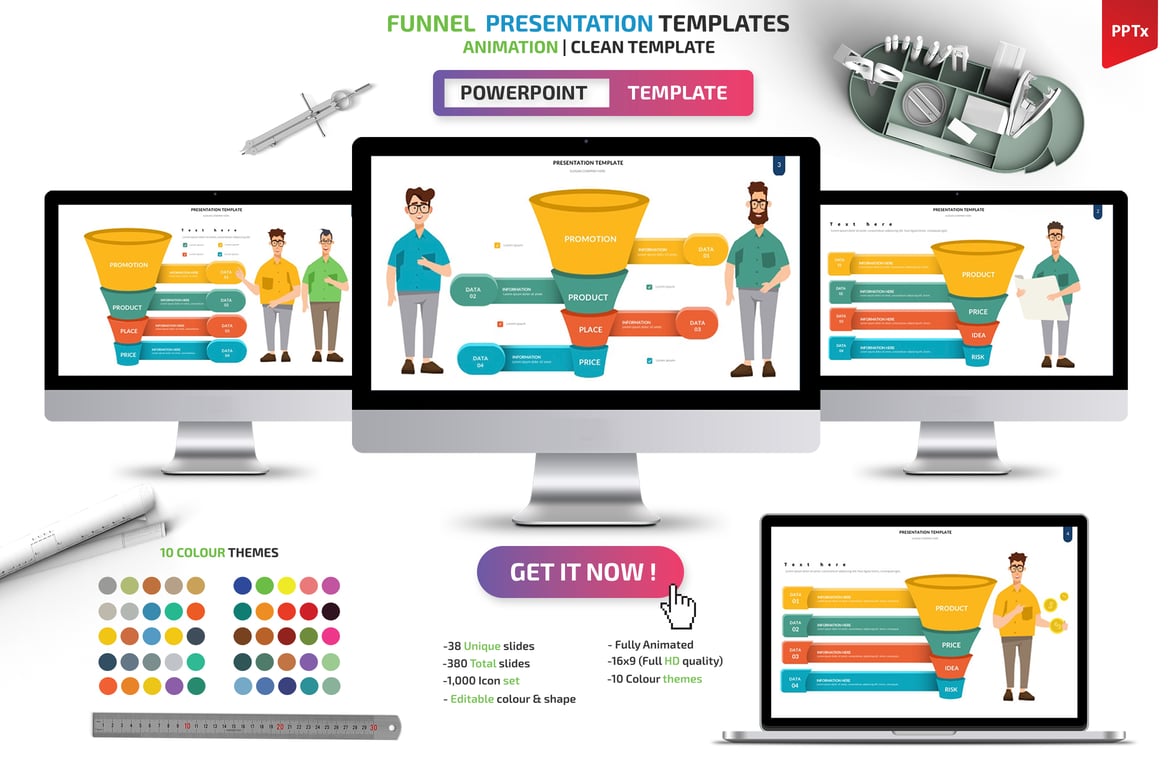 Template Powerpoint Presentasi Funnel yang Menarik