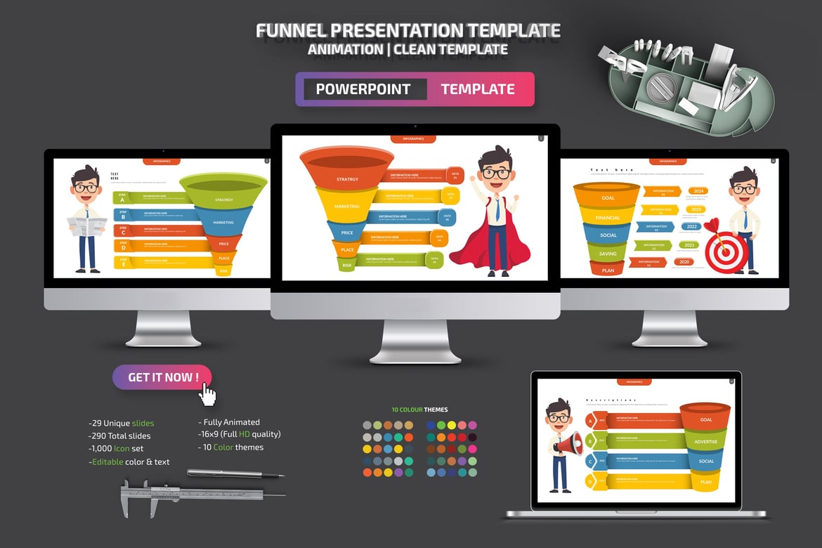 Template Powerpoint Presentasi Funnel yang Menarik dan Profesional