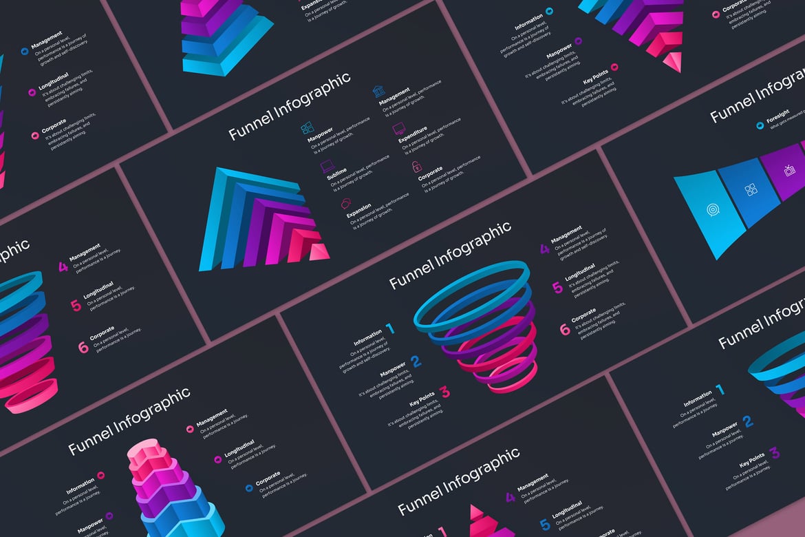 Template PowerPoint Infografis FunnelAneh yang Menarik dan Efektif
