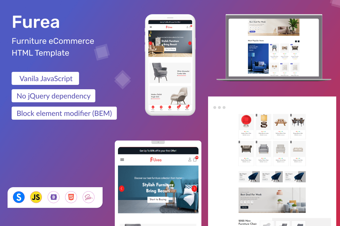 Furea - Template Website ECommerce Furniture Modern dan Responsif