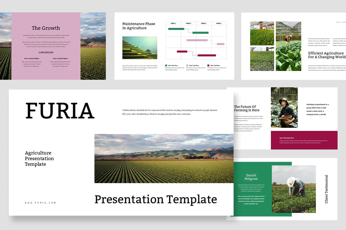 Template PowerPoint Pertanian Furia yang Menarik