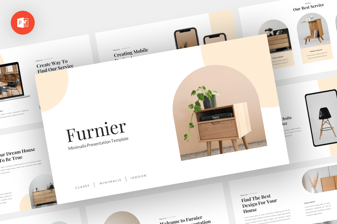 Furnier - Template Presentasi Interior Powerpoint yang Modern dan Profesional