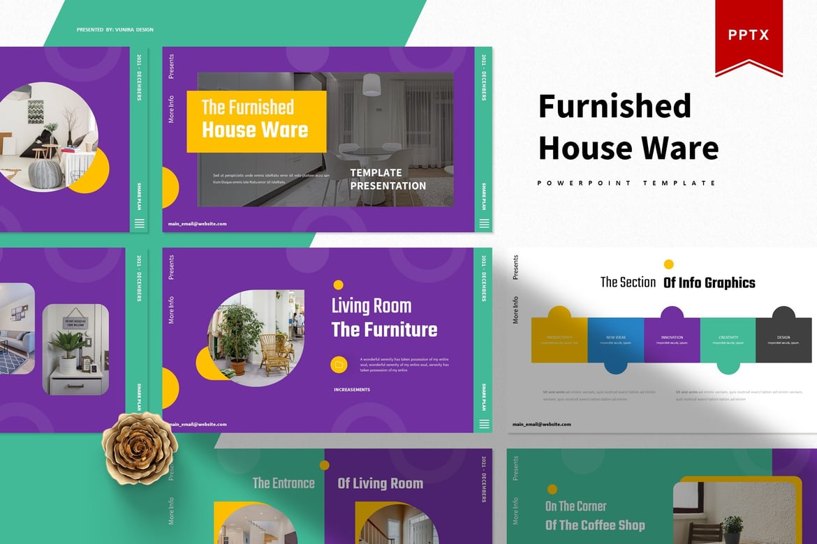 Template Presentasi PowerPoint Furnished Hard Ware yang Menarik