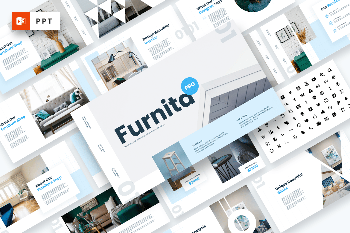 Template Powerpoint Furnita Pro - Solusi Presentasi Furniture Modern