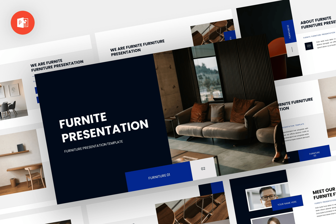 Template Presentasi Furnite - Desain Modern untuk Powerpoint
