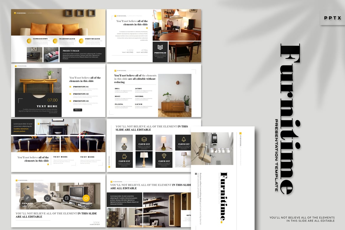 Furnitime - Template PowerPoint Kreatif dan Menarik
