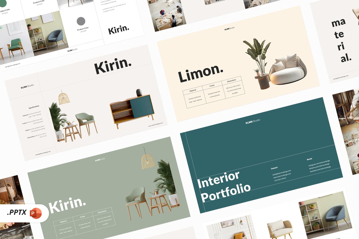Template PowerPoint Katalog Furnitur yang Modern dan Profesional