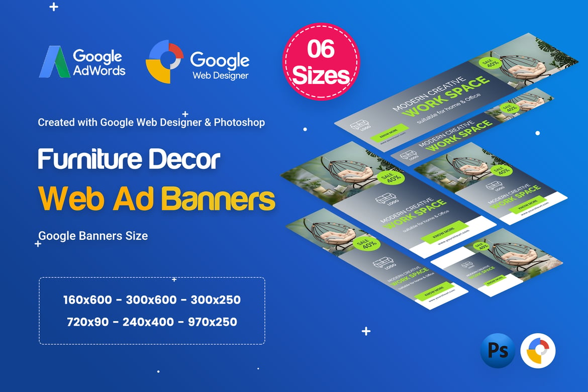 Template Website Banner Dekorasi Furniture HTML5 - GWD & PSD
