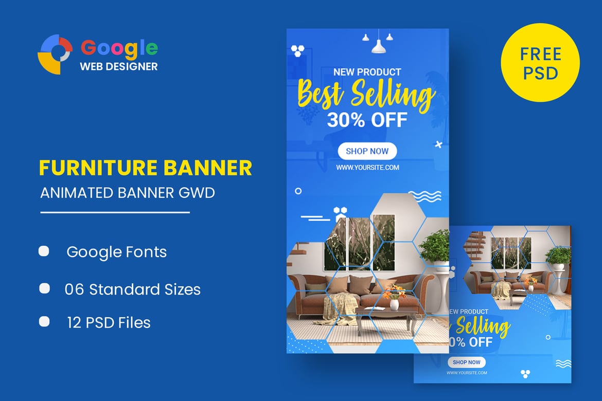Template Banner HTML5 untuk Iklan Google AdWords Furniture yang Menarik