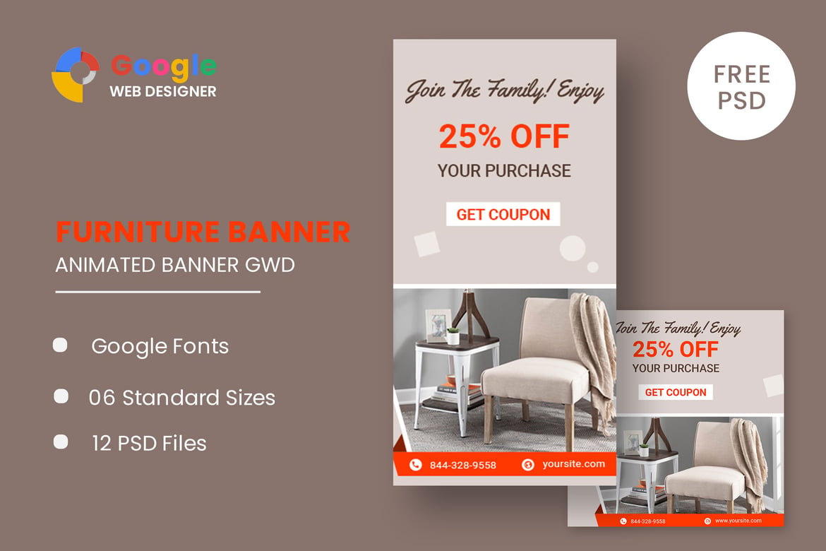 Template Iklan Banner HTML5 untuk Furniture yang Menarik dan Profesional