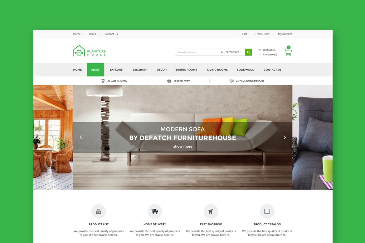 Template Website eCommerce Furniture House yang Menawan