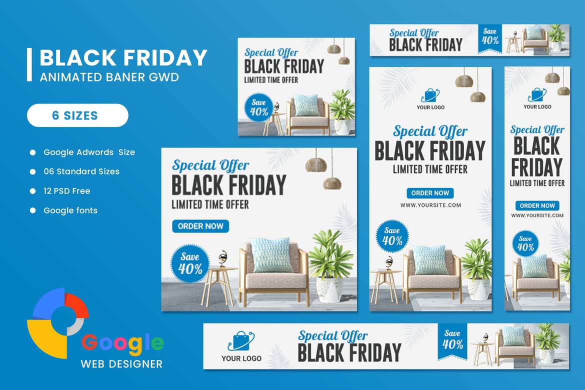 Template Banner HTML5 untuk Penjualan Furnitur yang Menarik