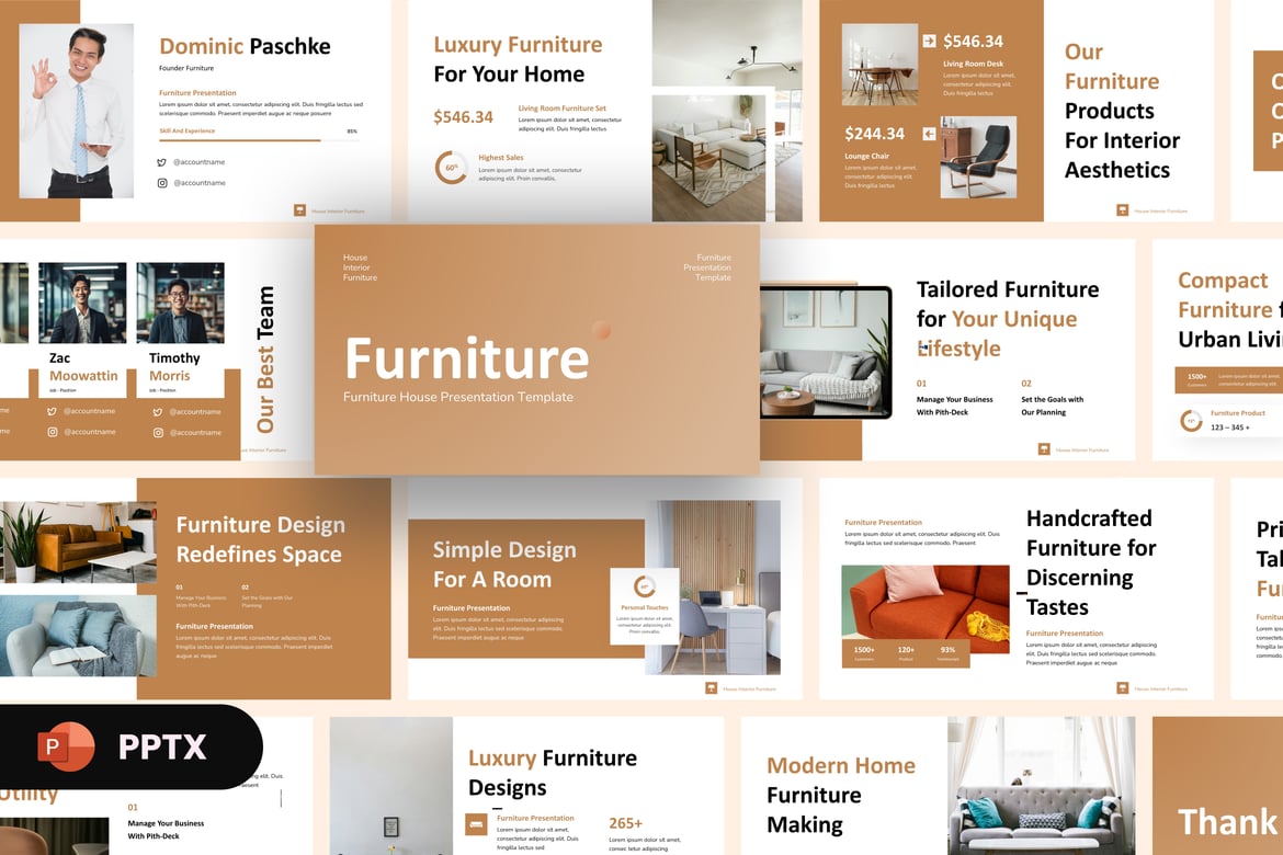 Template PowerPoint Presentasi Furnitur Modern