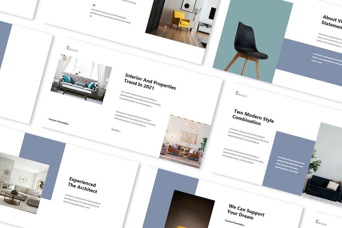 Template Presentasi PowerPoint Furniture yang Menarik