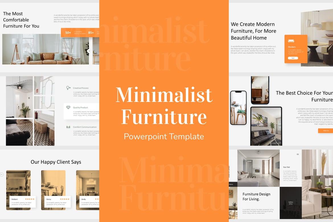 Template Presentasi PowerPoint Furniture yang Modern dan Profesional