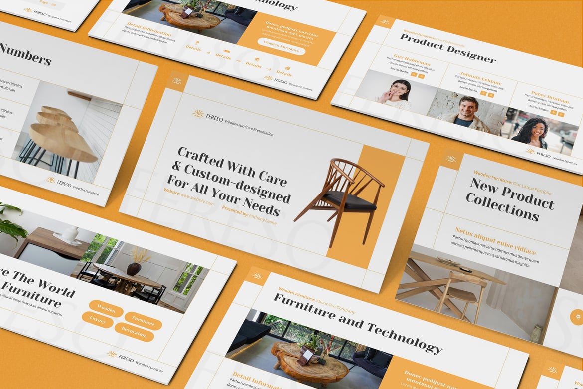 Template Presentasi PowerPoint Furnitur yang Menarik