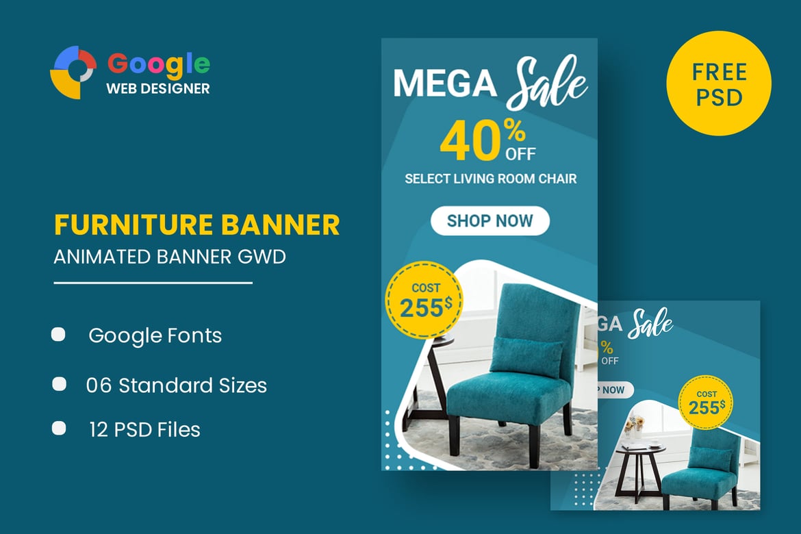 Koleksi Template Iklan Banner HTML5 untuk Penjualan Furniture