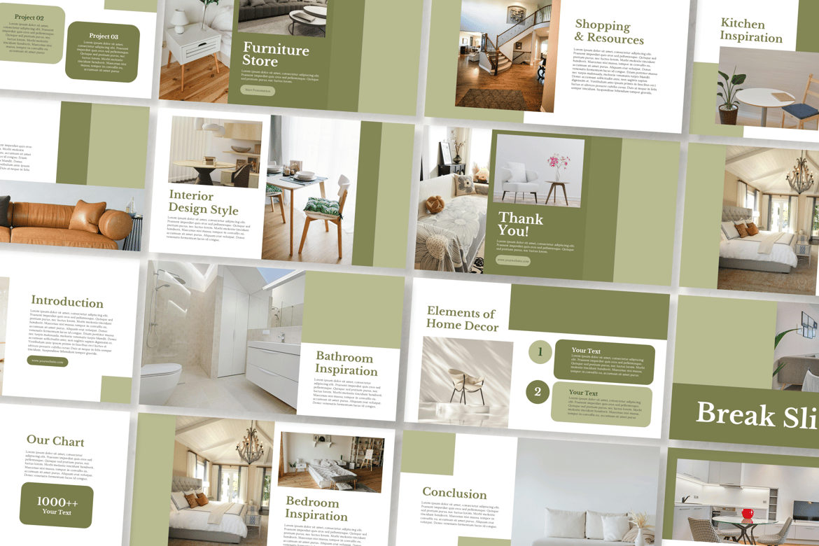 Template Presentasi PowerPoint Toko Furnitur yang Modern dan Elegan