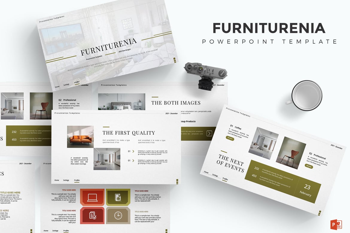 Template Presentasi PowerPoint Furniturenia - Versi Siap Pakai