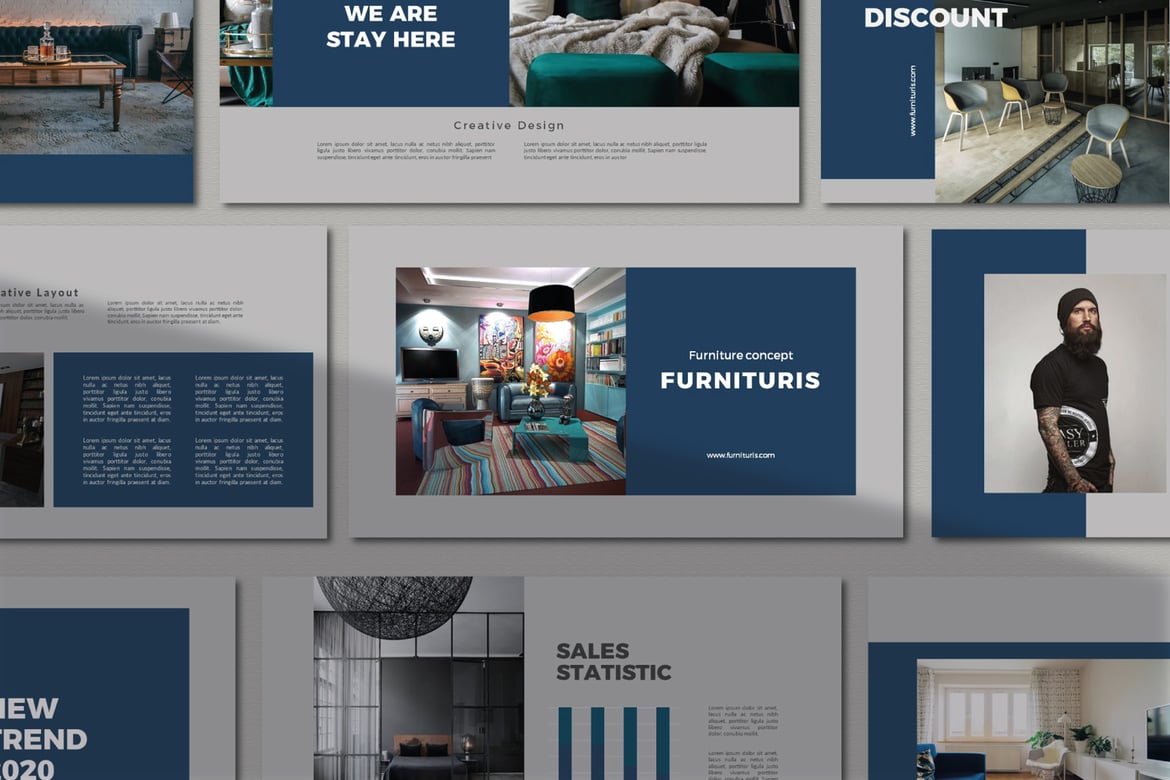 Template PowerPoint Furnituris - Desain Presentasi Menarik dan Profesional
