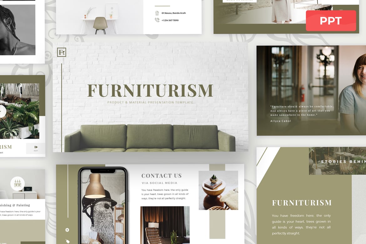 Furniturism - Template Presentasi PowerPoint Modern dan Elegan