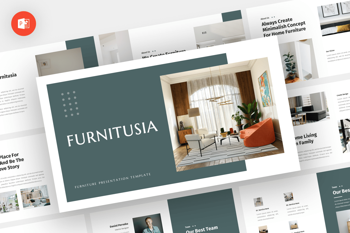 Furnitusia - Template Powerpoint Furniture Modern dan Profesional
