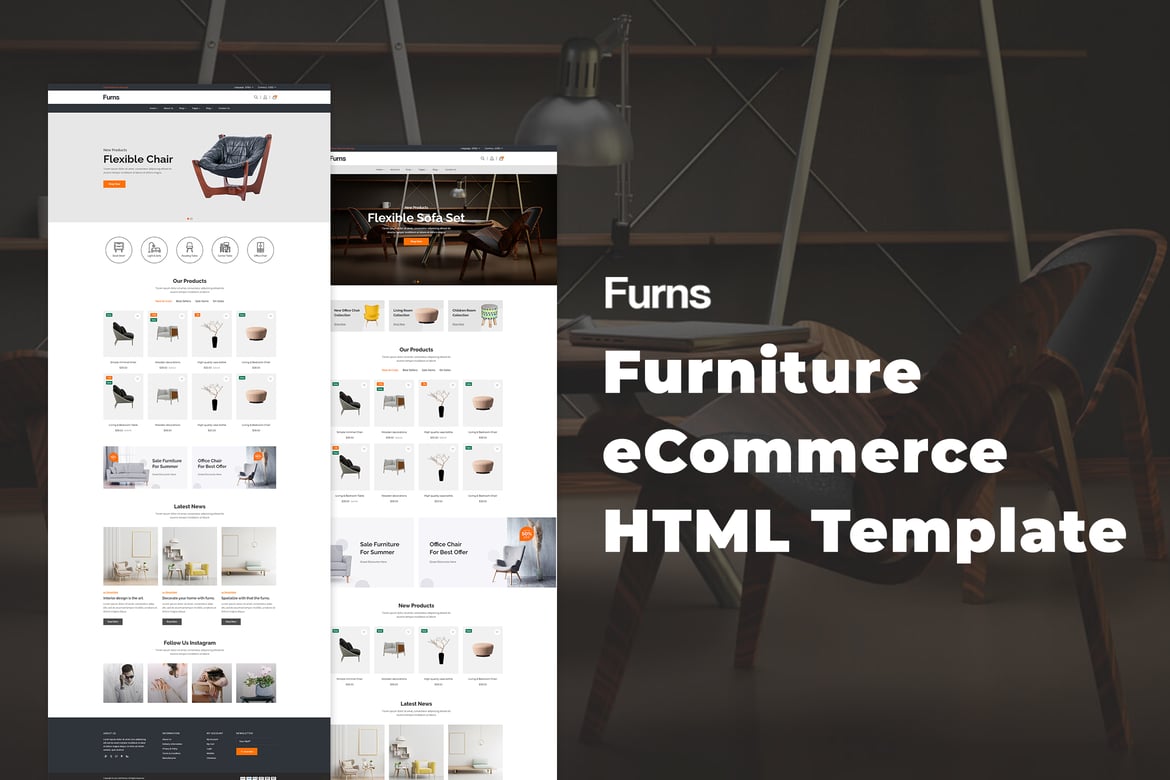 Furns - Template Website eCommerce Furniture Modern dan Responsif