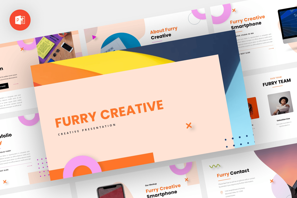 Template PowerPoint Kreatif Furry - Desain Modern dan Profesional