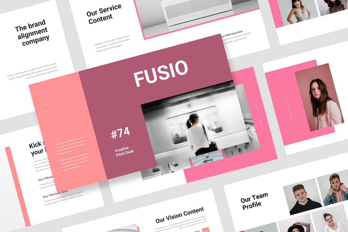 Fusio : Template Powerpoint Pitch Kreatif yang Menginspirasi