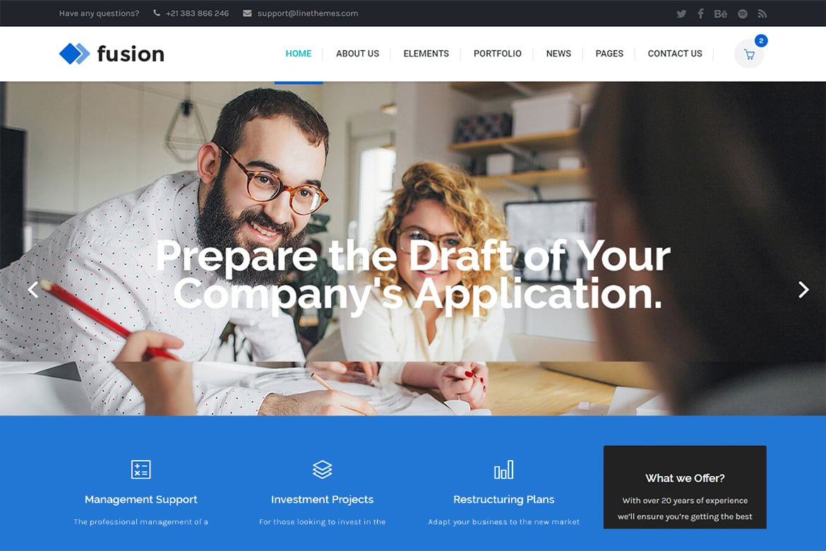 Fusion - Template Website Bisnis Modern yang Responsif