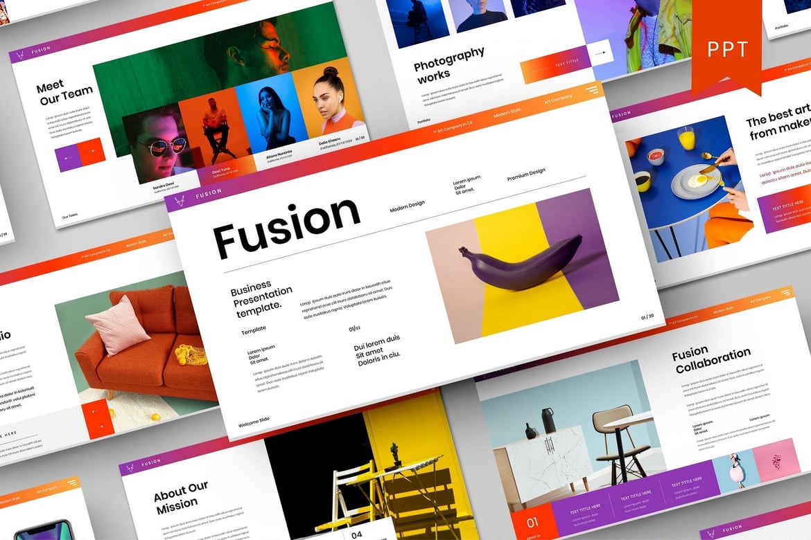 Template PowerPoint Fusion – Solusi Presentasi Bisnis yang Menarik