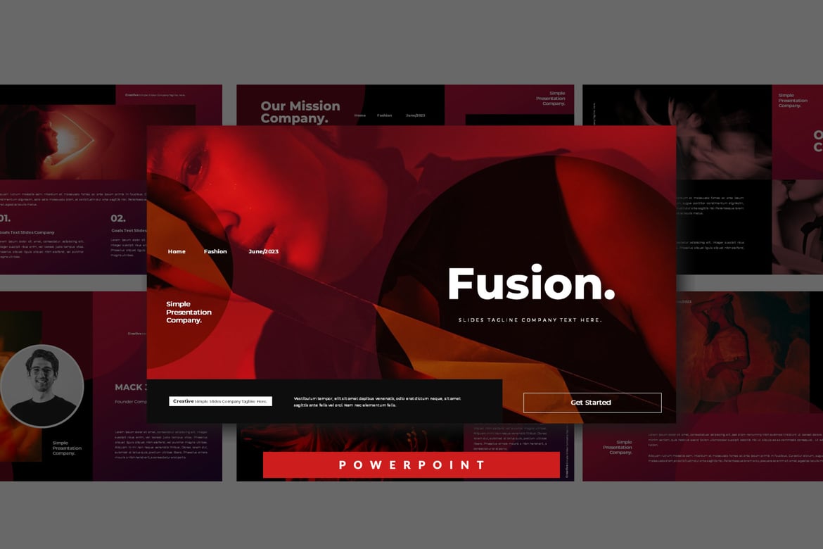 Template Presentasi PowerPoint Fusion yang Menarik