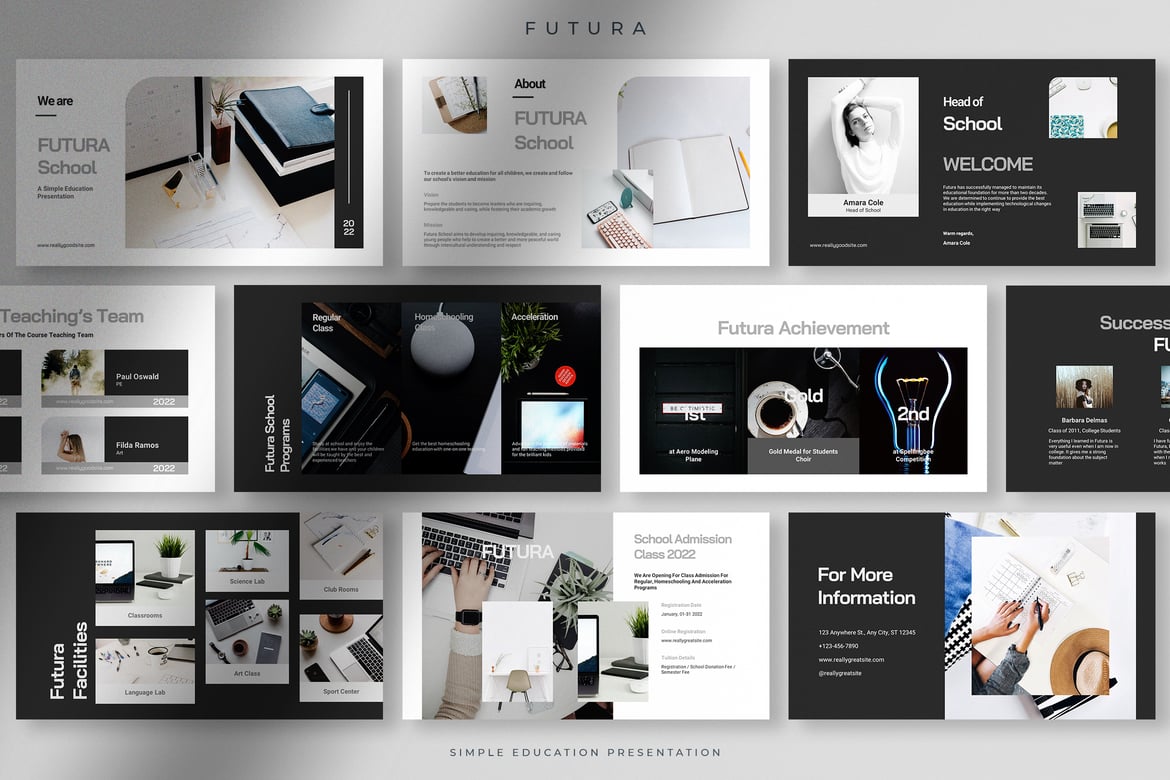 Template Presentasi Pendidikan Futura - Sederhana dan Profesional