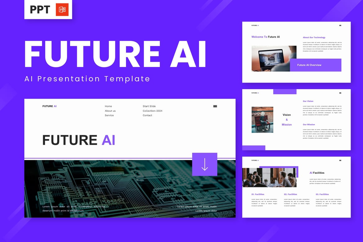 Template Presentasi AI Masa Depan - PowerPoint yang Menarik